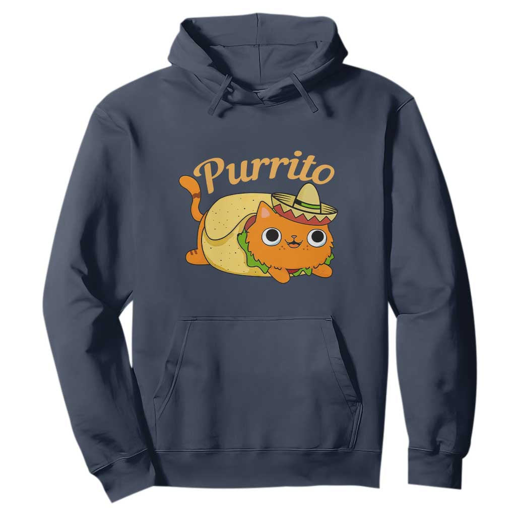 Funny Burrito Lover Gift Hoodie Purrito Cat TS12 Navy Print Your Wear