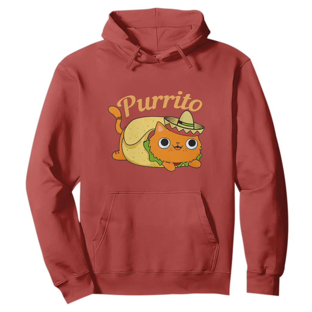 Funny Burrito Lover Gift Hoodie Purrito Cat TS12 Red Print Your Wear