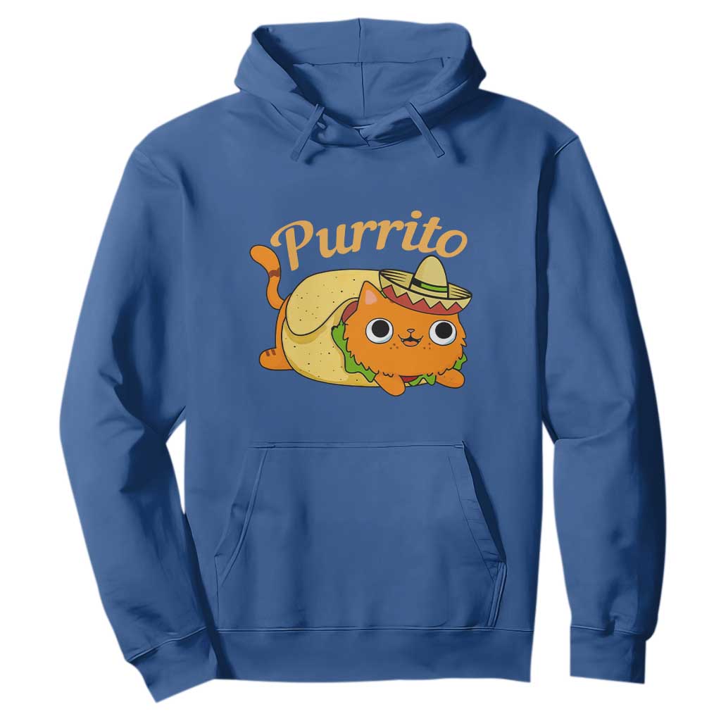 Funny Burrito Lover Gift Hoodie Purrito Cat TS12 Royal Blue Print Your Wear