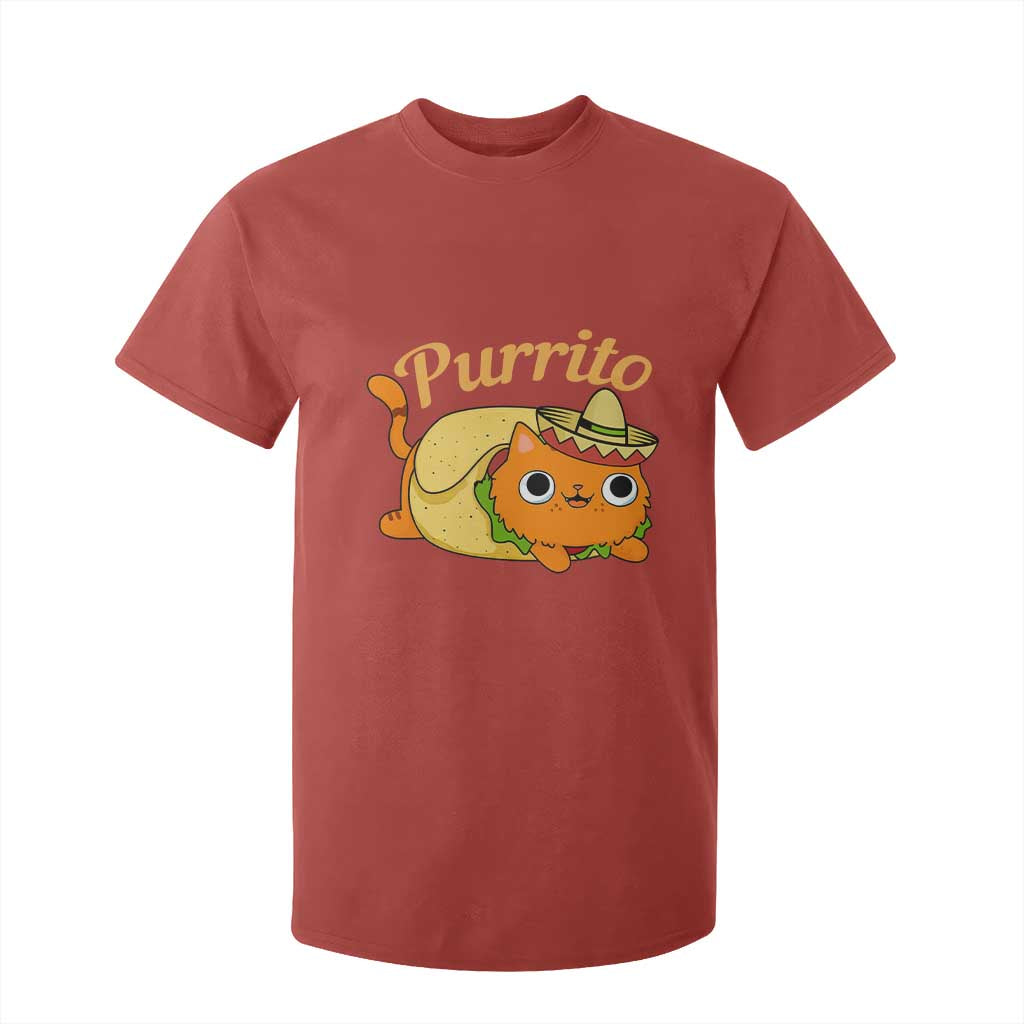 Funny Burrito Lover Gift T Shirt For Kid Purrito Cat TS12 Red Print Your Wear