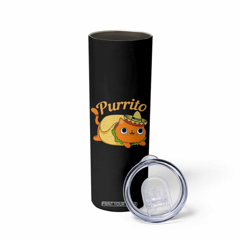 Funny Burrito Lover Gift Skinny Tumbler Purrito Cat TS12 Print Your Wear