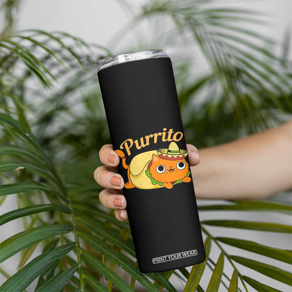 Funny Burrito Lover Gift Skinny Tumbler Purrito Cat TS12 Print Your Wear