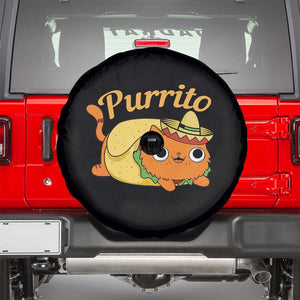 Funny Burrito Lover Gift Spare Tire Cover Purrito Cat TS12 Black Print Your Wear