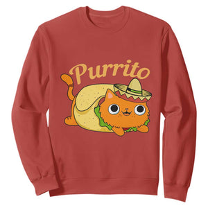Funny Burrito Lover Gift Sweatshirt Purrito Cat TS12 Red Print Your Wear