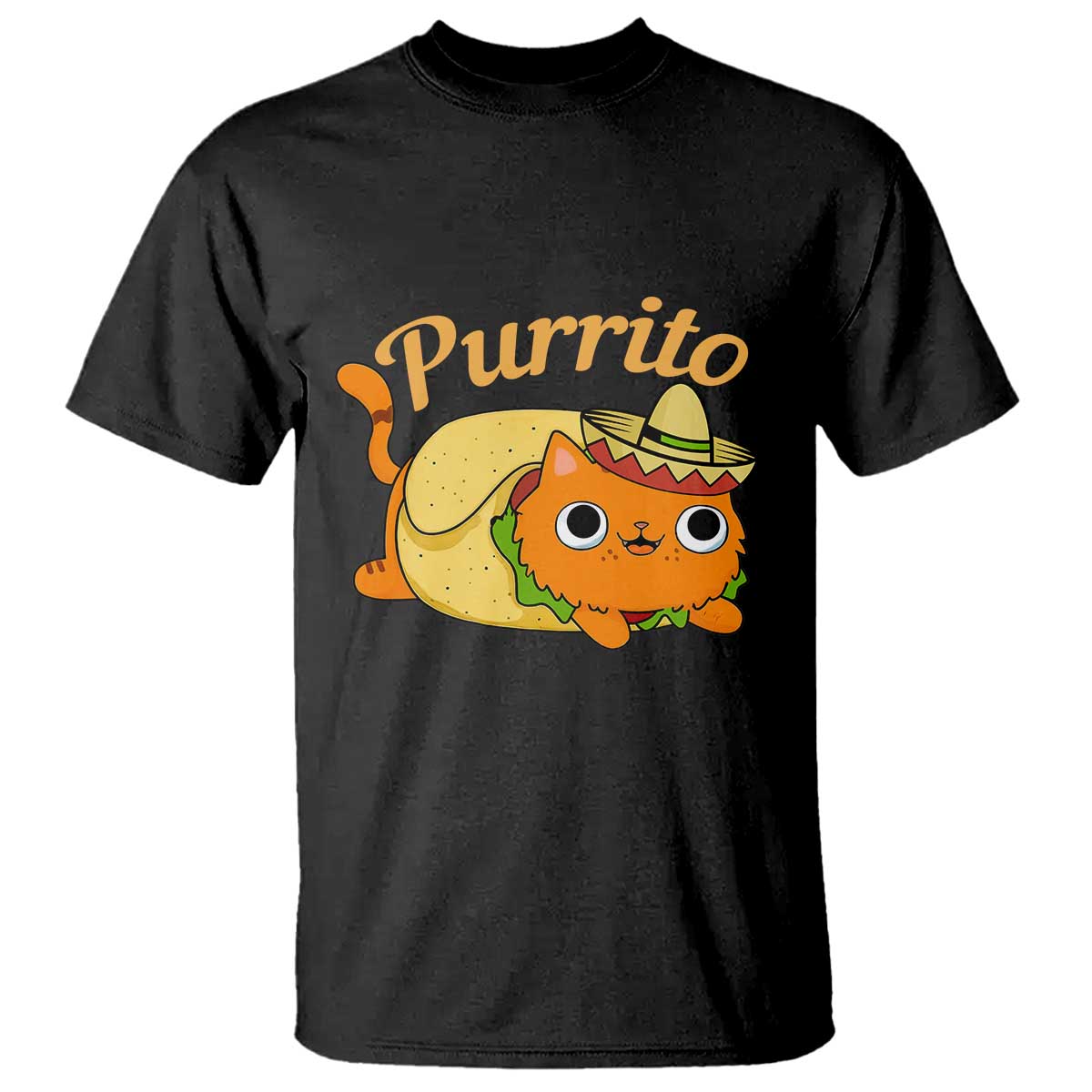 Funny Burrito Lover Gift T Shirt Purrito Cat TS12 Black Print Your Wear
