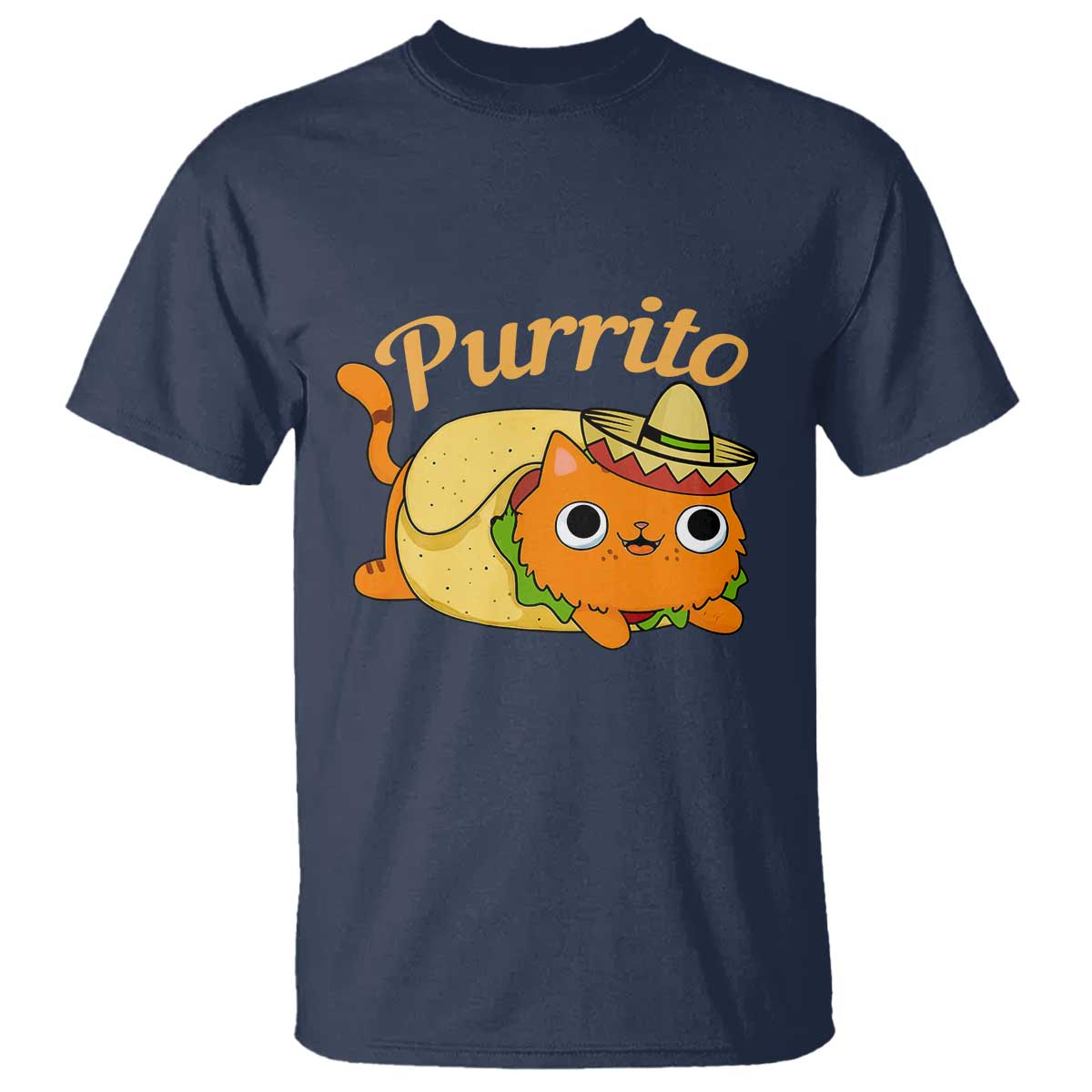 Funny Burrito Lover Gift T Shirt Purrito Cat TS12 Navy Print Your Wear