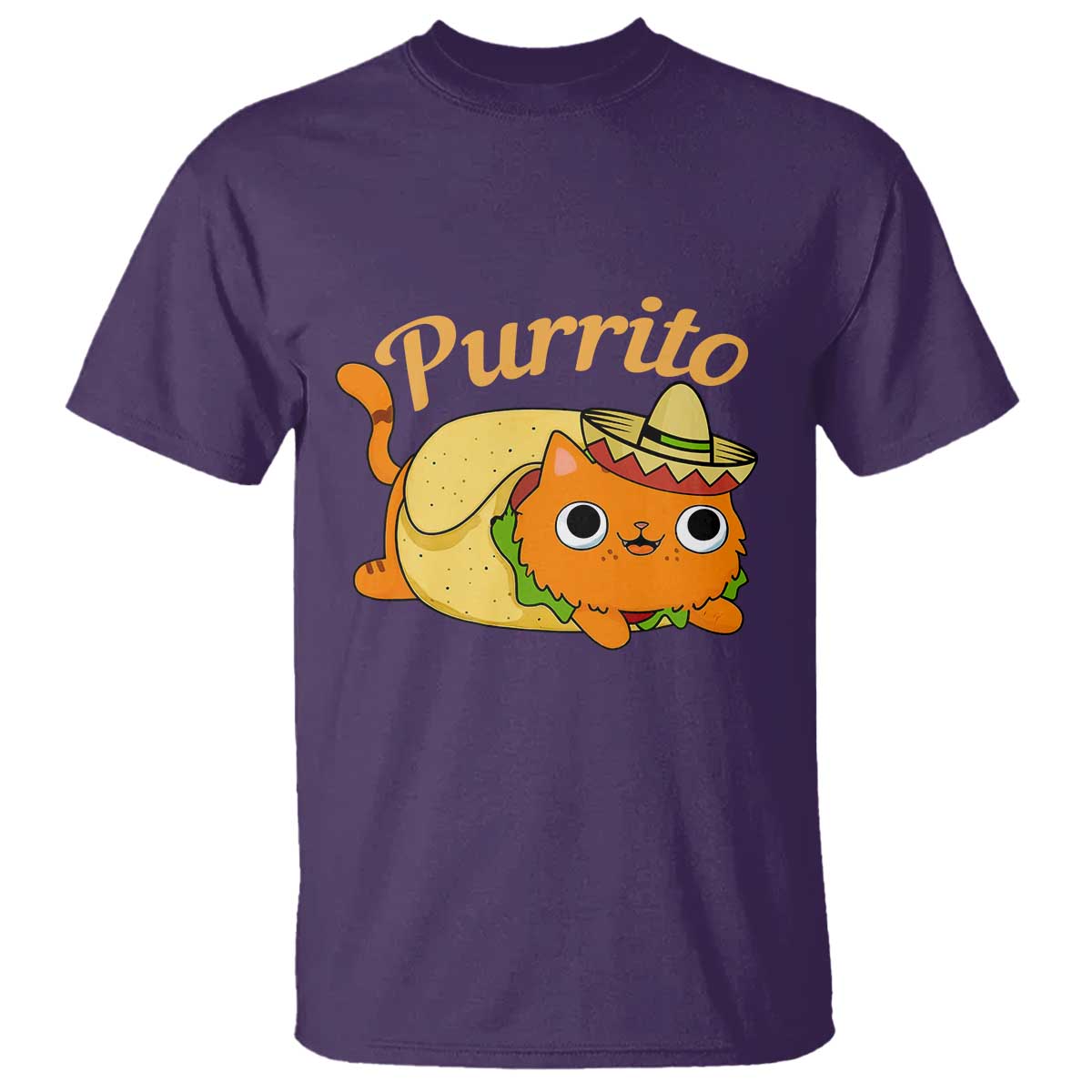 Funny Burrito Lover Gift T Shirt Purrito Cat TS12 Purple Print Your Wear