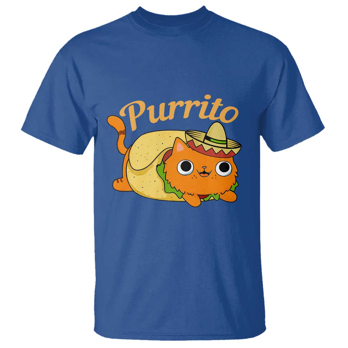 Funny Burrito Lover Gift T Shirt Purrito Cat TS12 Royal Blue Print Your Wear