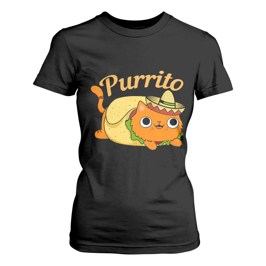 Funny Burrito Lover Gift T Shirt For Women Purrito Cat TS12 Black Print Your Wear