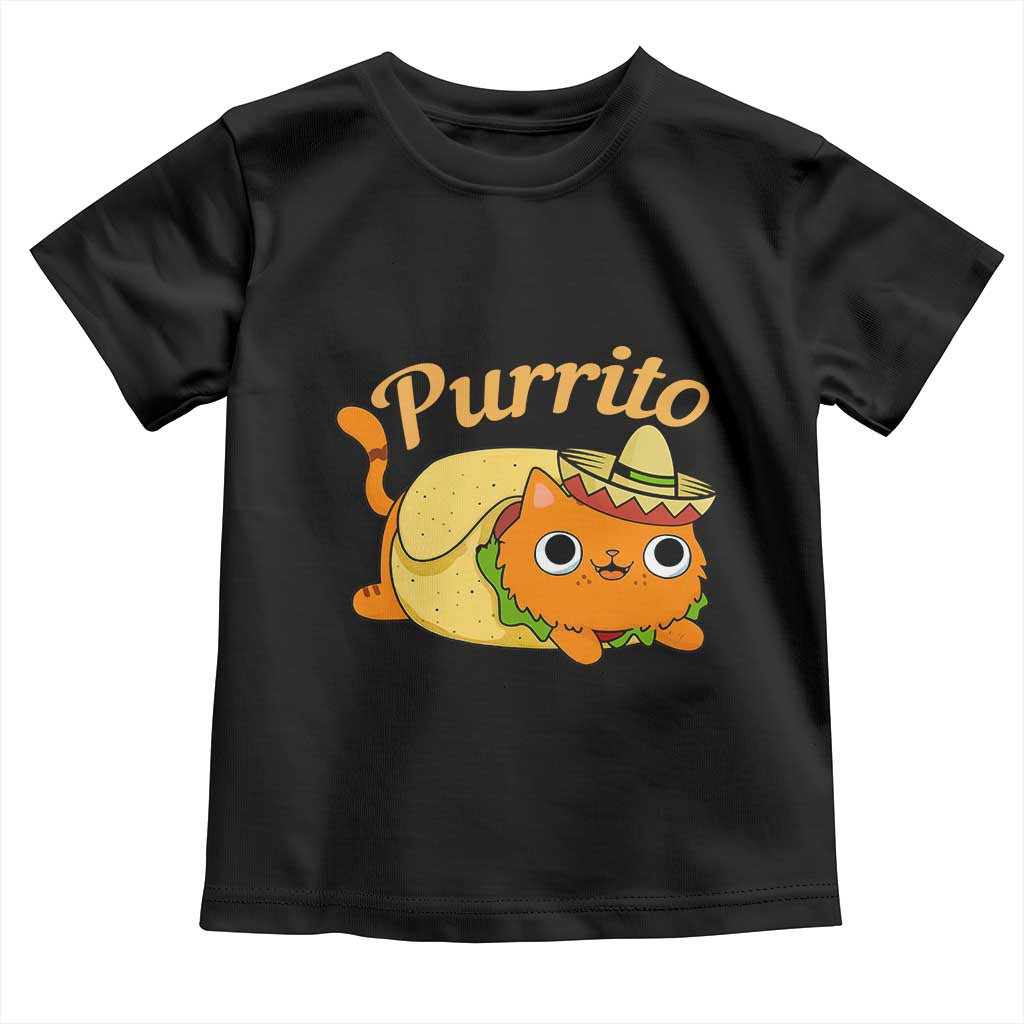 Funny Burrito Lover Gift Toddler T Shirt Purrito Cat TS12 Black Print Your Wear