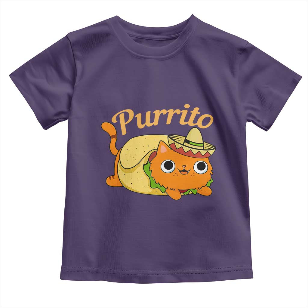 Funny Burrito Lover Gift Toddler T Shirt Purrito Cat TS12 Purple Print Your Wear
