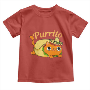 Funny Burrito Lover Gift Toddler T Shirt Purrito Cat TS12 Red Print Your Wear
