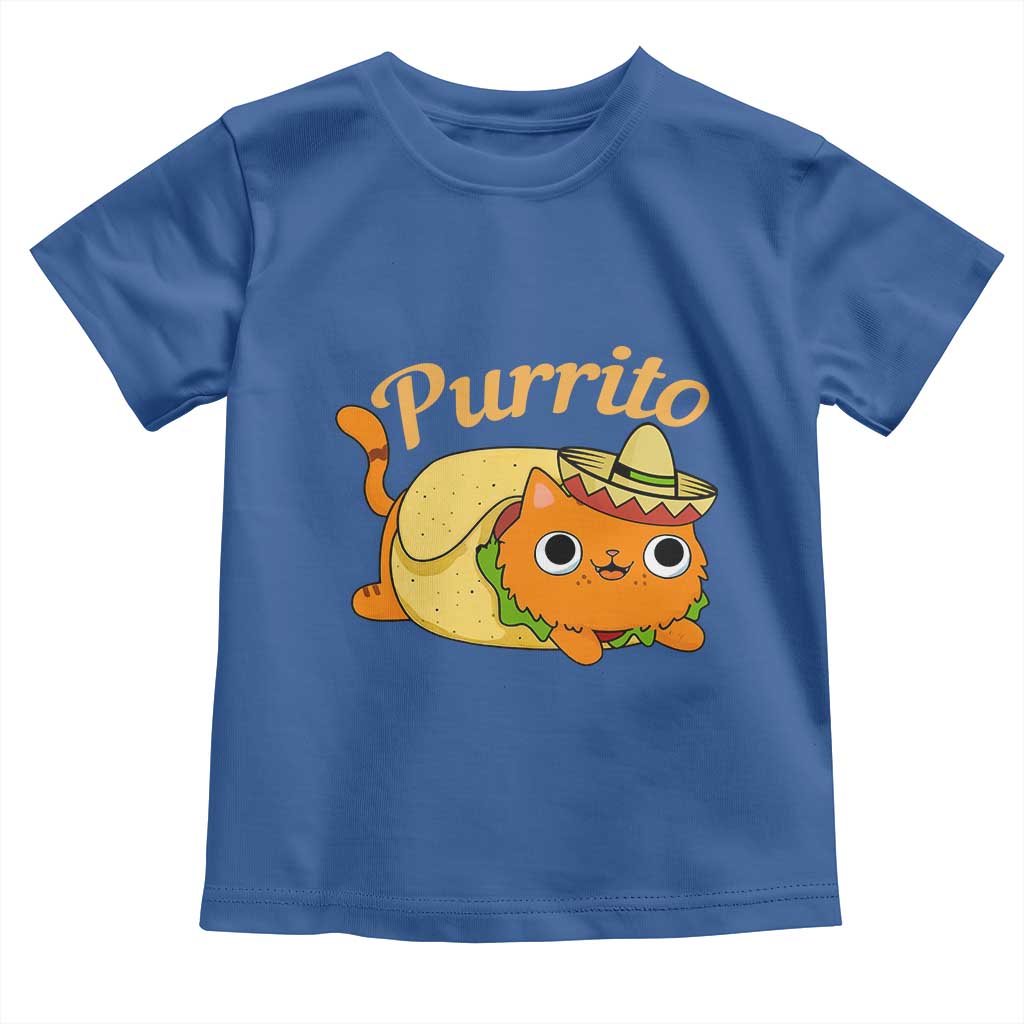 Funny Burrito Lover Gift Toddler T Shirt Purrito Cat TS12 Royal Blue Print Your Wear