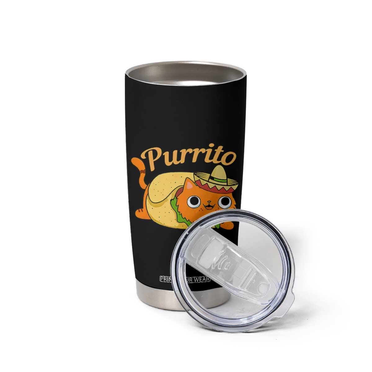 Funny Burrito Lover Gift Tumbler Cup Purrito Cat TS12 Print Your Wear