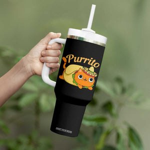 Funny Burrito Lover Gift Tumbler With Handle Purrito Cat TS12 Print Your Wear
