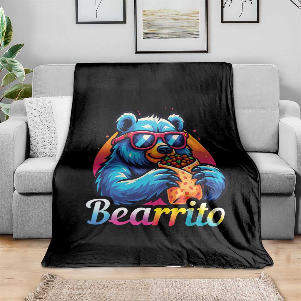 Mexican Food Lover Gift Throw Blanket Funny Bearrito TS12 Print Your Wear