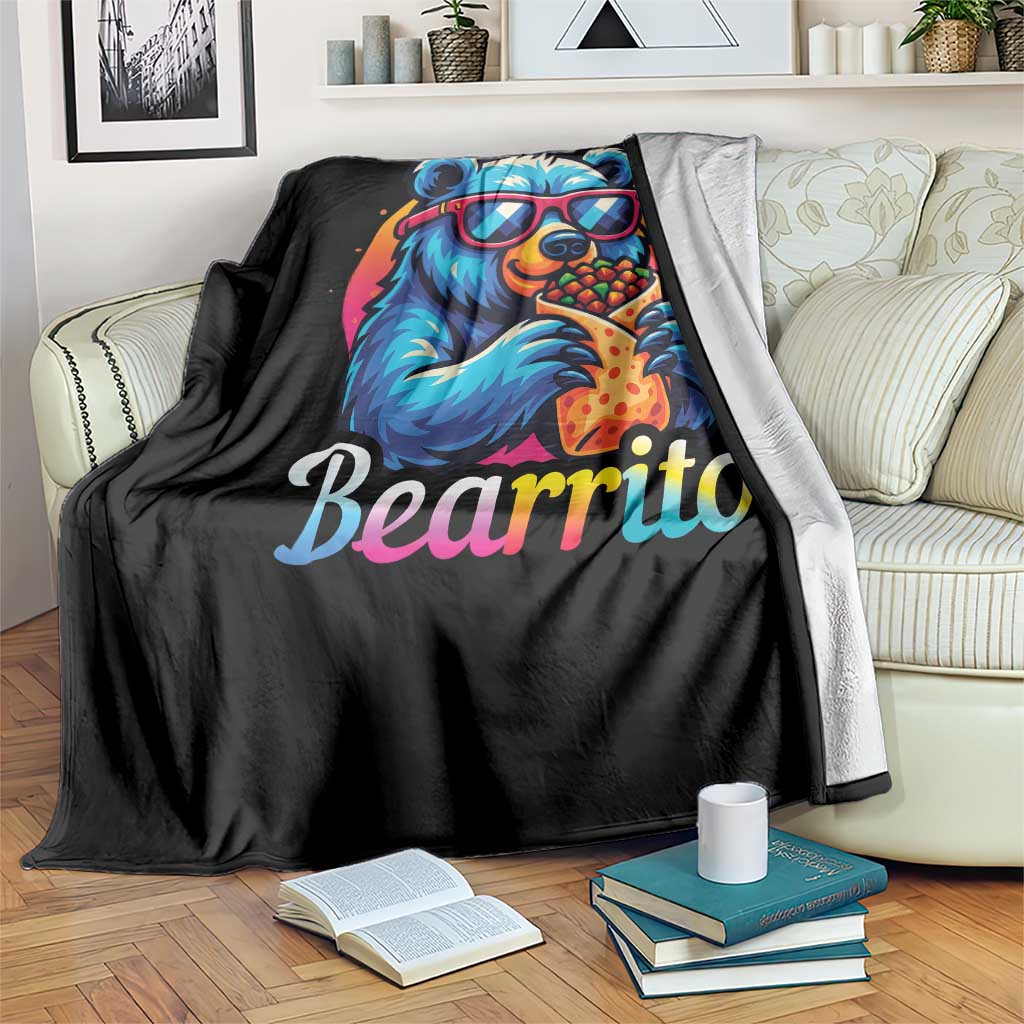 Mexican Food Lover Gift Throw Blanket Funny Bearrito TS12 Print Your Wear