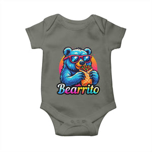 Mexican Food Lover Gift Baby Onesie Funny Bearrito TS12 Military Green Print Your Wear