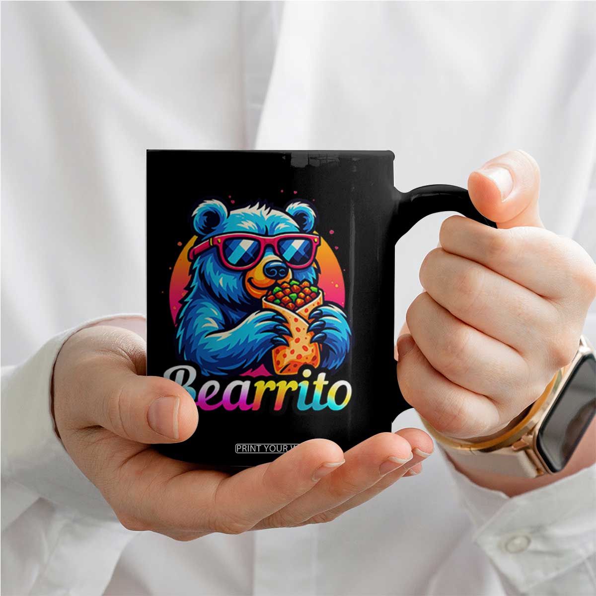 Mexican Food Lover Gift Coffee Mug Funny Bearrito TS12 Print Your Wear