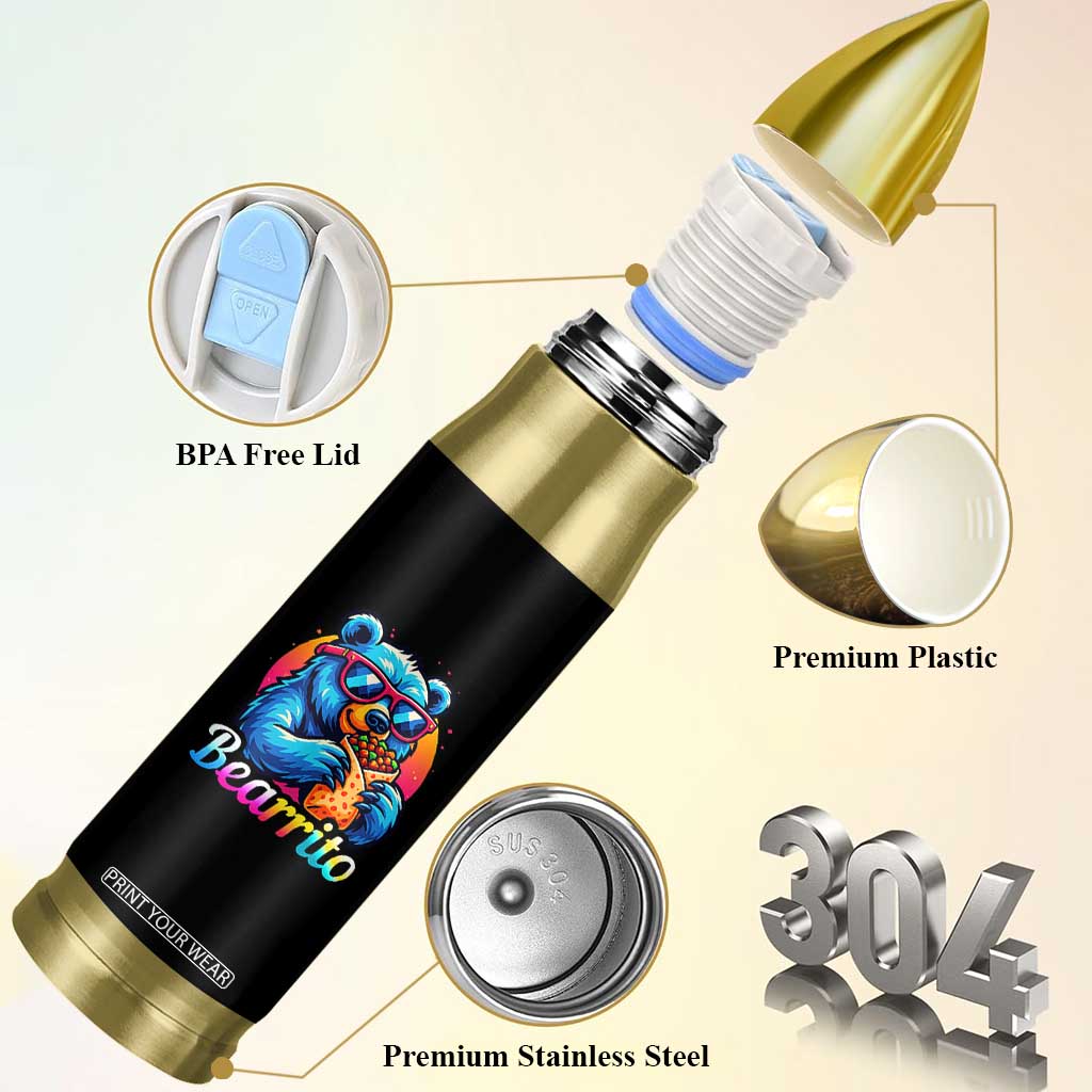 Mexican Food Lover Gift Bullet Tumbler Funny Bearrito TS12 Print Your Wear