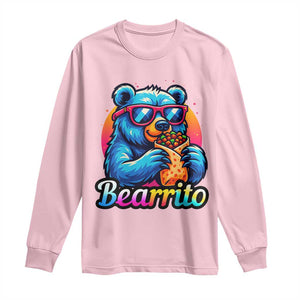 Mexican Food Lover Gift Long Sleeve Shirt Funny Bearrito TS12 Light Pink Print Your Wear
