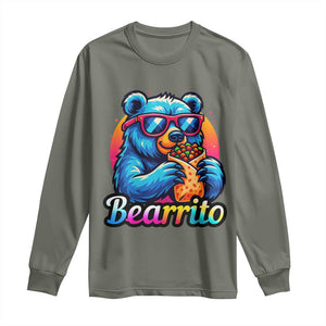 Mexican Food Lover Gift Long Sleeve Shirt Funny Bearrito TS12 Military Green Print Your Wear