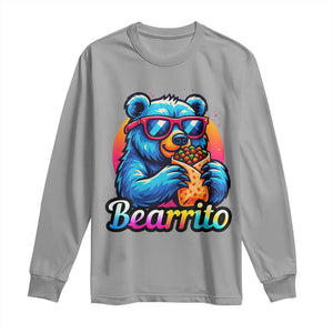 Mexican Food Lover Gift Long Sleeve Shirt Funny Bearrito TS12 Sport Gray Print Your Wear
