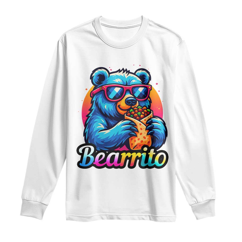 Mexican Food Lover Gift Long Sleeve Shirt Funny Bearrito TS12 White Print Your Wear