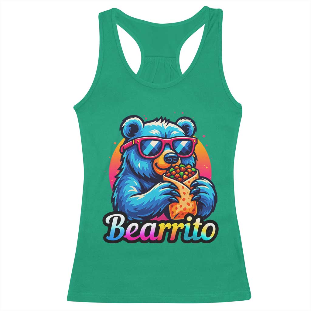 Mexican Food Lover Gift Racerback Tank Top Funny Bearrito TS12 Irish Green Print Your Wear