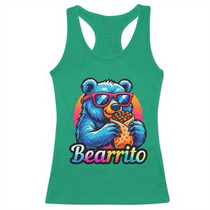 Mexican Food Lover Gift Racerback Tank Top Funny Bearrito TS12 Irish Green Print Your Wear