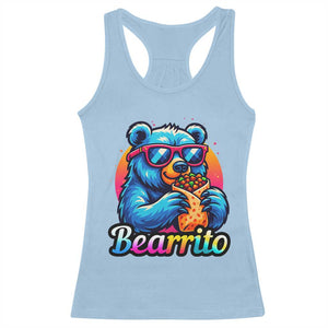 Mexican Food Lover Gift Racerback Tank Top Funny Bearrito TS12 Light Blue Print Your Wear