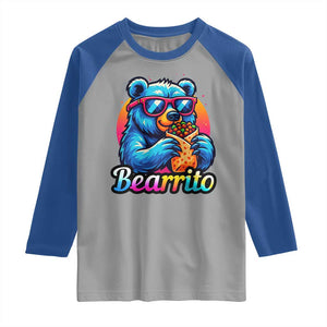 Mexican Food Lover Gift Raglan Shirt Funny Bearrito TS12 Sport Gray Royal Print Your Wear