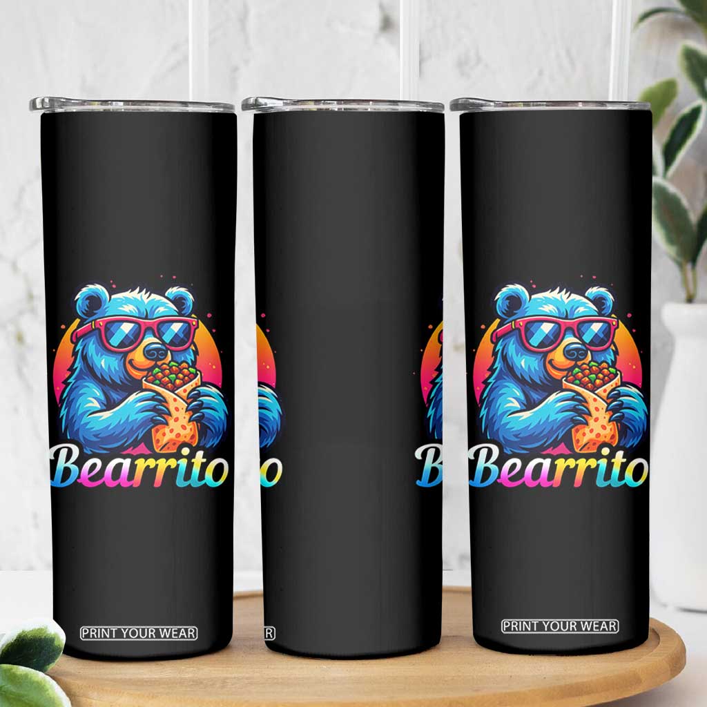 Mexican Food Lover Gift Skinny Tumbler Funny Bearrito TS12 Print Your Wear