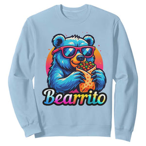 Mexican Food Lover Gift Sweatshirt Funny Bearrito TS12 Light Blue Print Your Wear