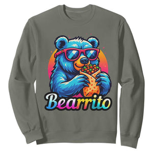 Mexican Food Lover Gift Sweatshirt Funny Bearrito TS12 Military Green Print Your Wear