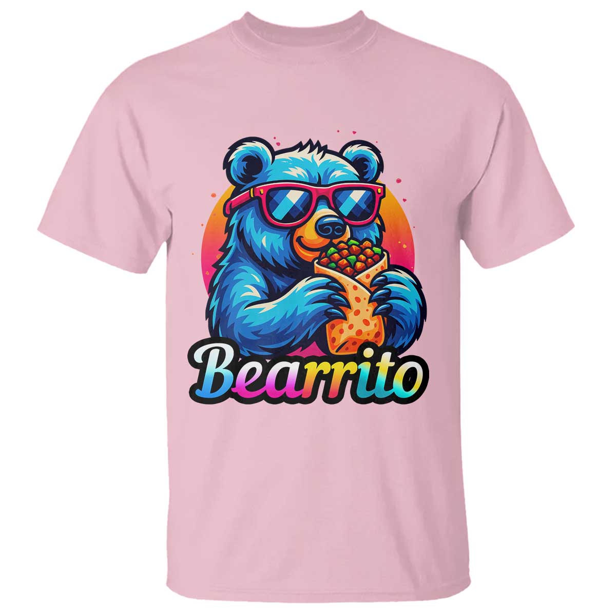 Mexican Food Lover Gift T Shirt Funny Bearrito TS12 Light Pink Print Your Wear