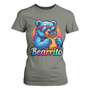 Mexican Food Lover Gift T Shirt For Women Funny Bearrito TS12 Military Green Print Your Wear