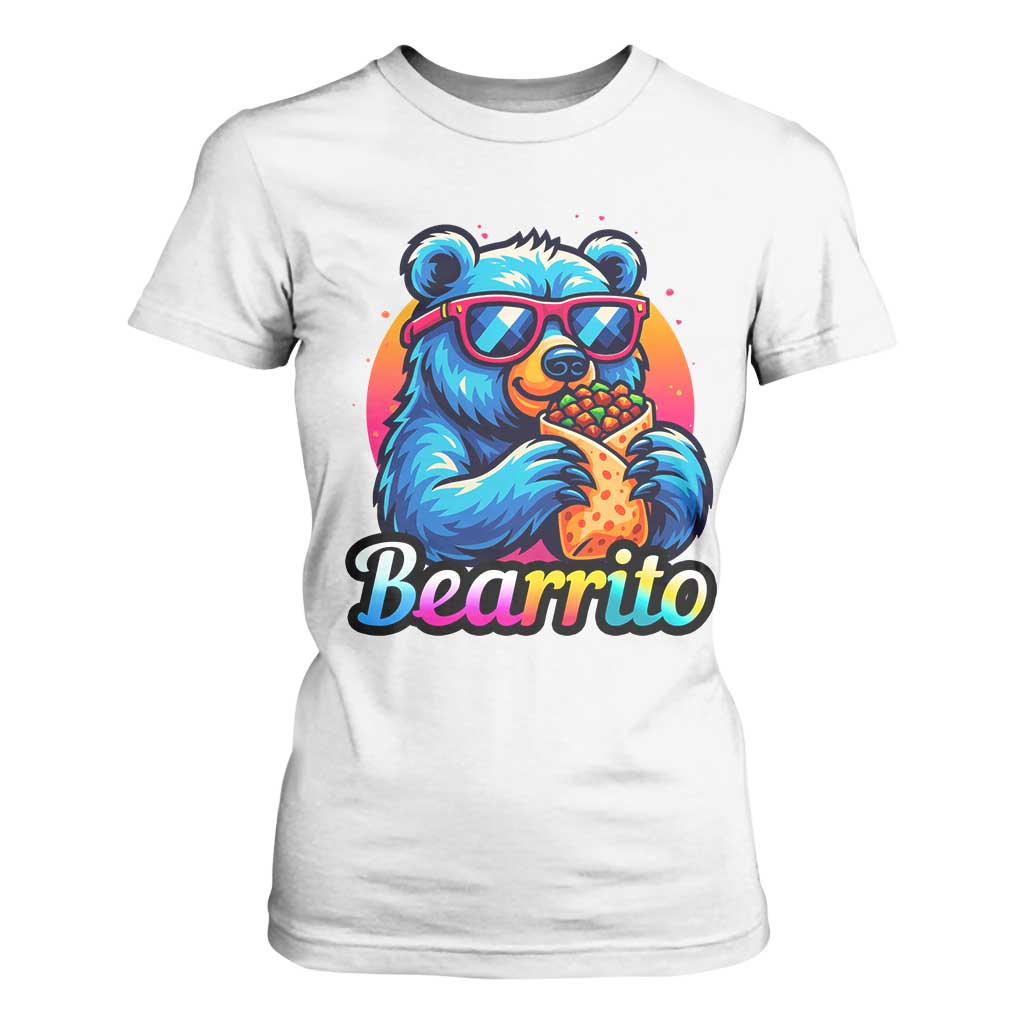 Mexican Food Lover Gift T Shirt For Women Funny Bearrito TS12 White Print Your Wear