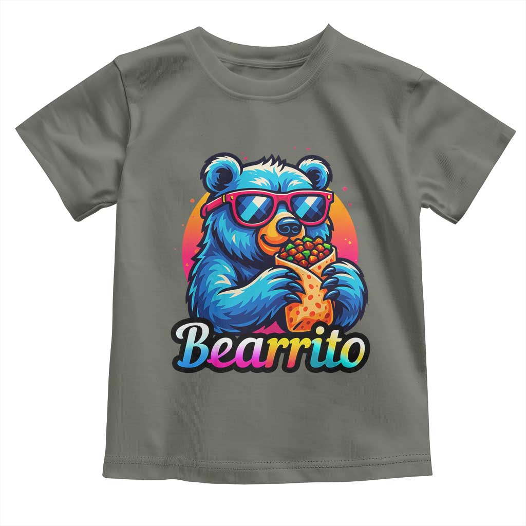 Mexican Food Lover Gift Toddler T Shirt Funny Bearrito TS12 Military Green Print Your Wear