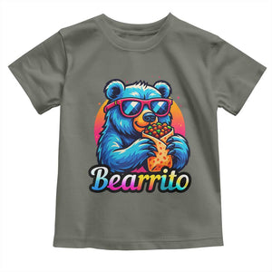Mexican Food Lover Gift Toddler T Shirt Funny Bearrito TS12 Military Green Print Your Wear