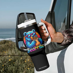 Mexican Food Lover Gift Tumbler With Handle Funny Bearrito TS12 Print Your Wear