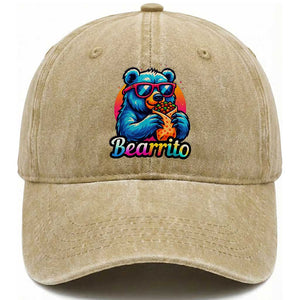 Mexican Food Lover Gift Washed Cotton Baseball Cap Funny Bearrito TS12 Print Your Wear