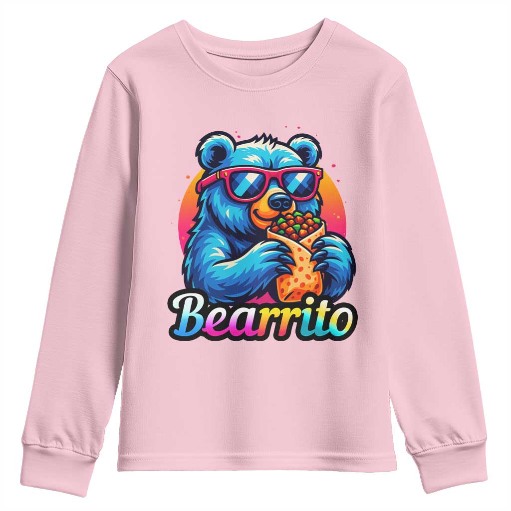 Mexican Food Lover Gift Youth Sweatshirt Funny Bearrito TS12 Light Pink Print Your Wear