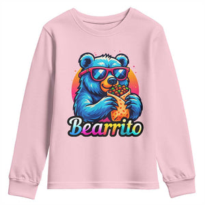 Mexican Food Lover Gift Youth Sweatshirt Funny Bearrito TS12 Light Pink Print Your Wear
