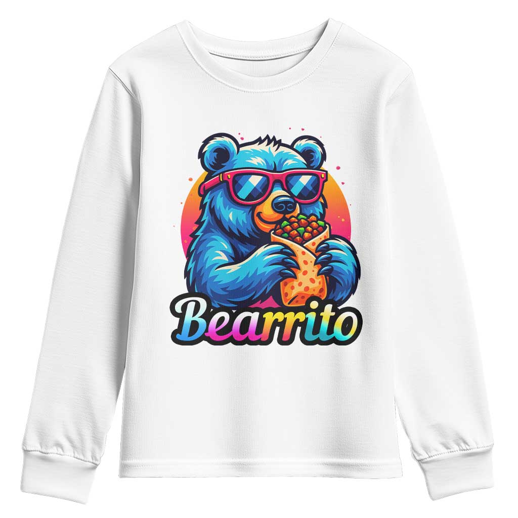 Mexican Food Lover Gift Youth Sweatshirt Funny Bearrito TS12 White Print Your Wear