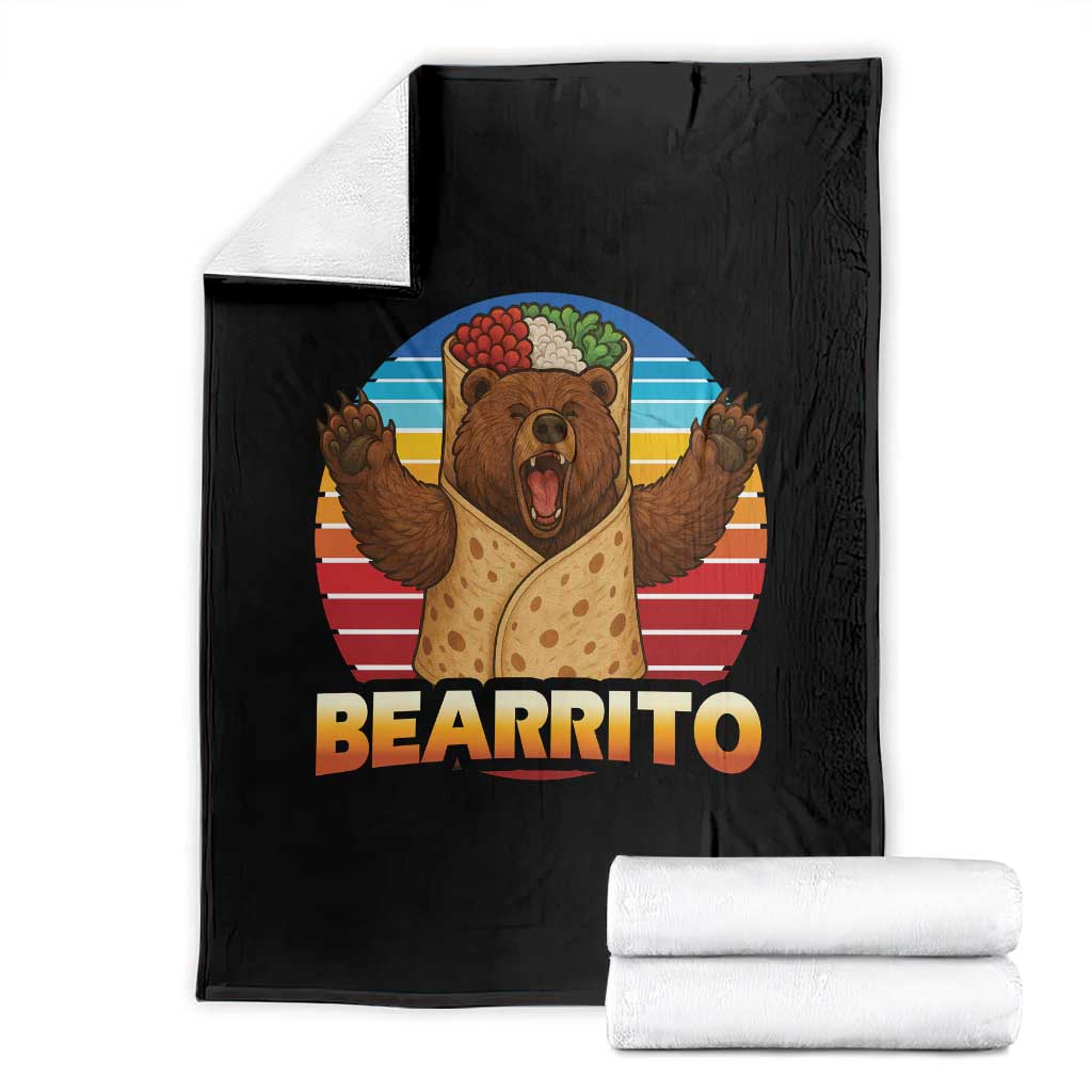 Burrito Lover Gift Throw Blanket Funny Bearrito TS12 Black Print Your Wear