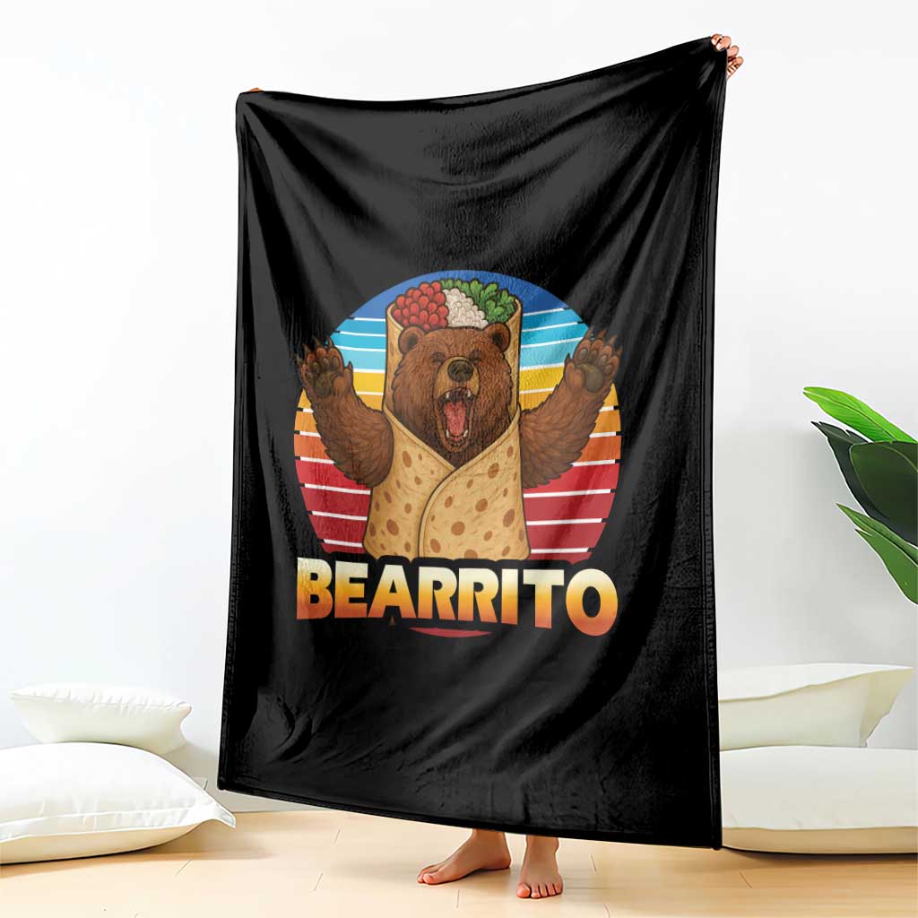 Burrito Lover Gift Throw Blanket Funny Bearrito TS12 Print Your Wear