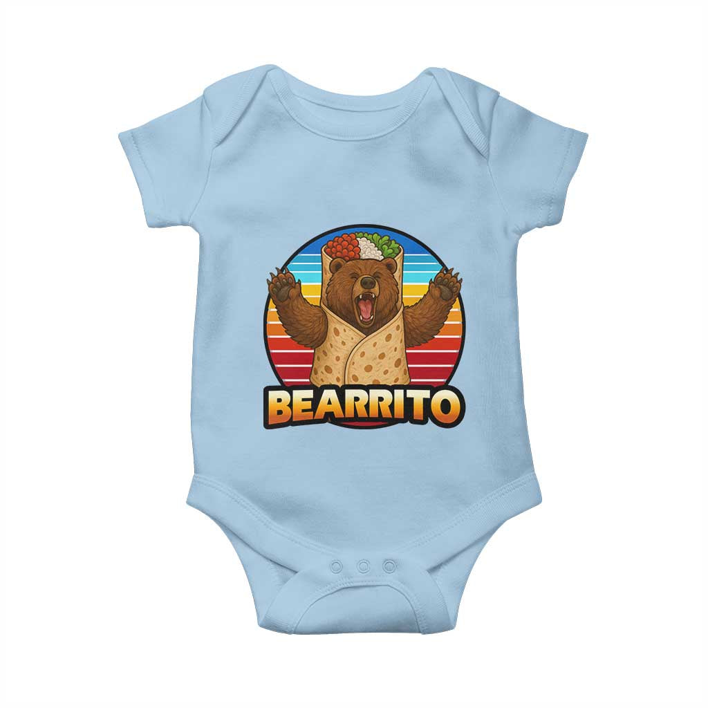 Burrito Lover Gift Baby Onesie Funny Bearrito TS12 Light Blue Print Your Wear