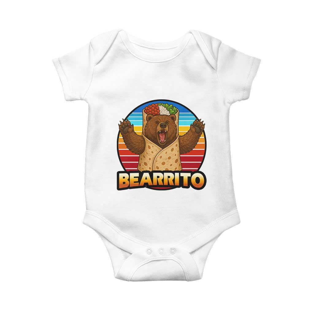 Burrito Lover Gift Baby Onesie Funny Bearrito TS12 White Print Your Wear