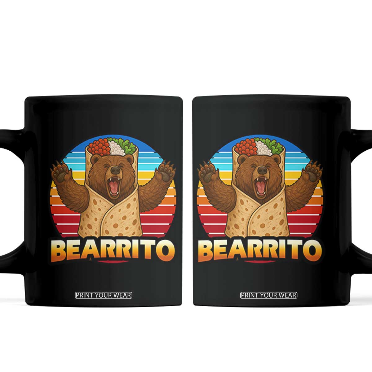 Burrito Lover Gift Coffee Mug Funny Bearrito TS12 Black Print Your Wear